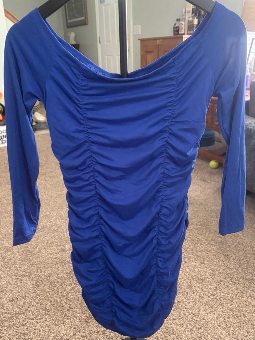 Royal Blue Ruched Bodycon Dress